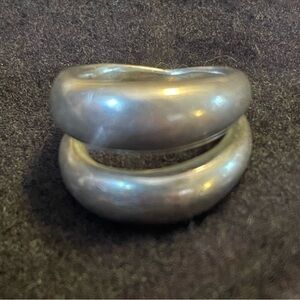 Silver Double Banded Ring Size 4